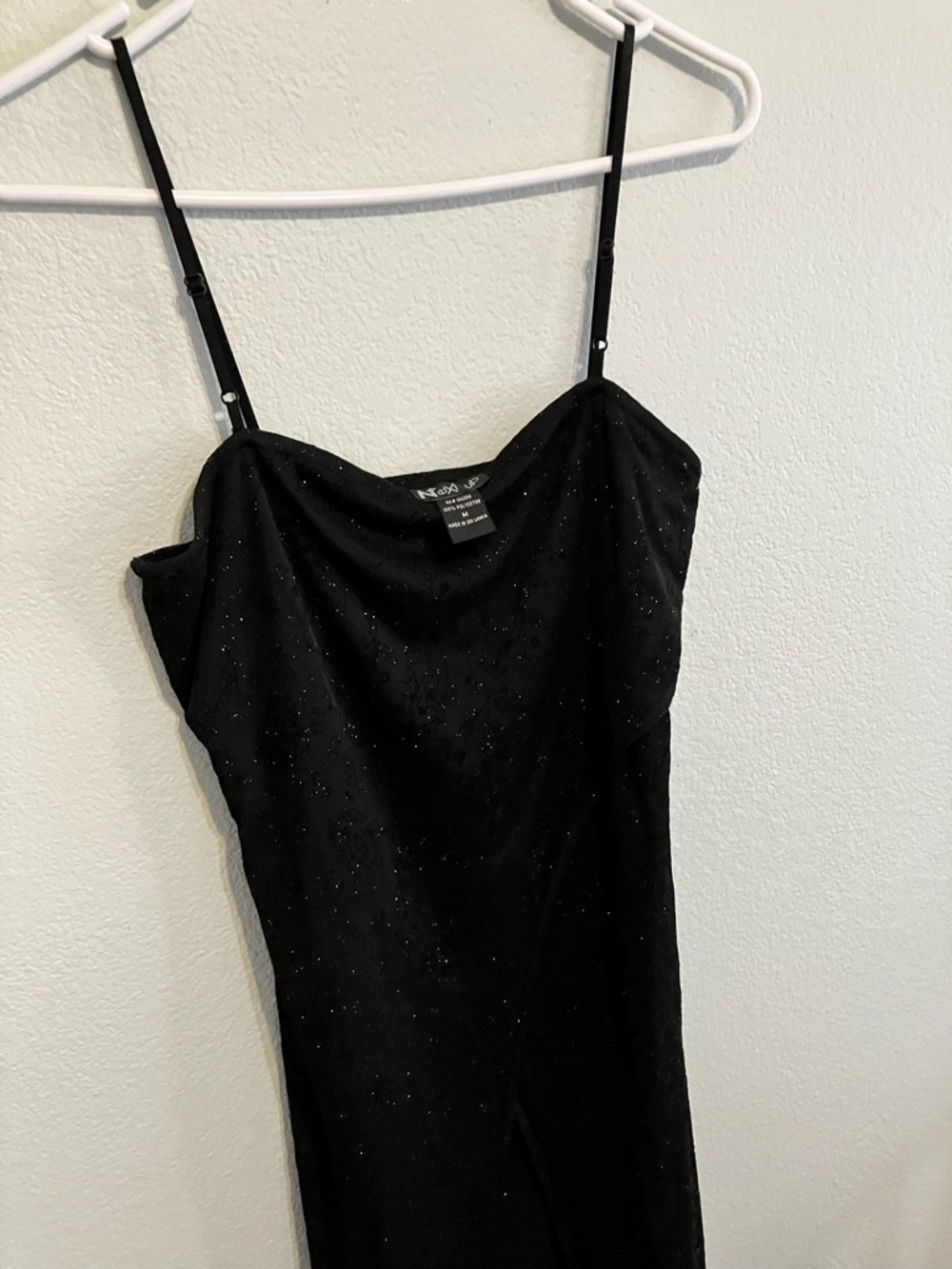 Next Up Chic Black Mini Dress With Sheer Shiny Black Floor Length Overlay